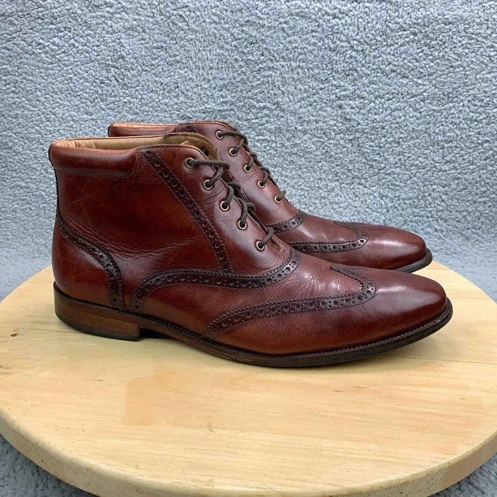 Cole Haan William Wingtip Chukka Boots Mens Size 12 Brown Leather Brogue Dress